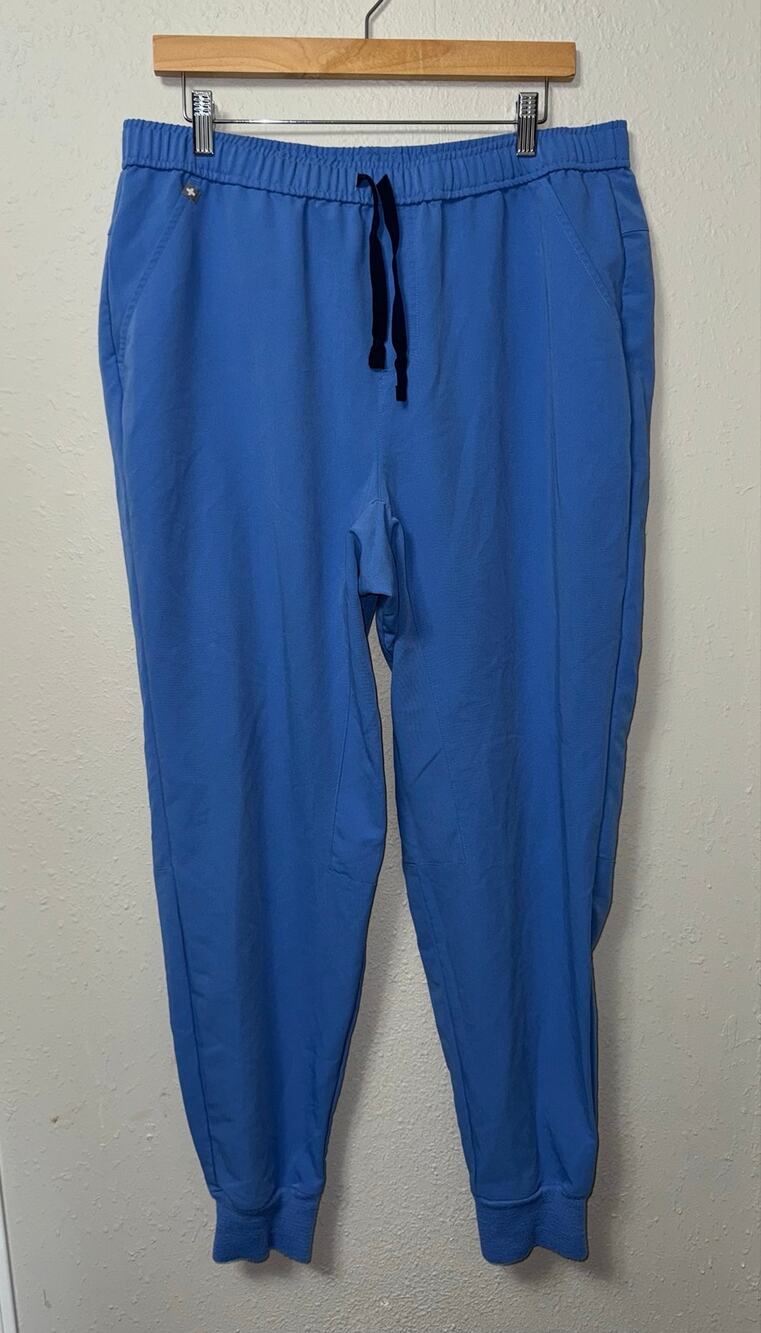 Figs Technical Collection Joggers Scrubs Womens XL Blue Drawstring Comfy Relaxed